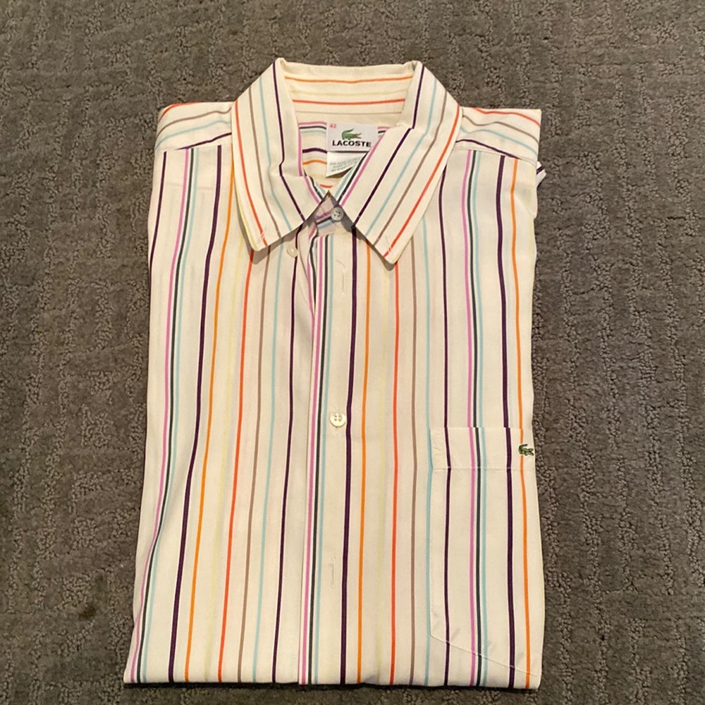 Mens Lacoste Multicolored Button Down